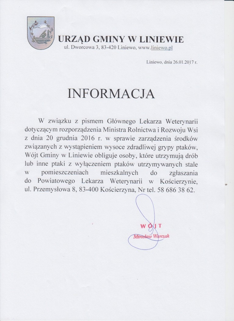 Informacja dla hodowców drobiu