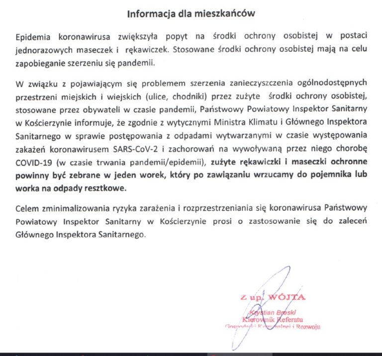 Informacja dla mieszkańców