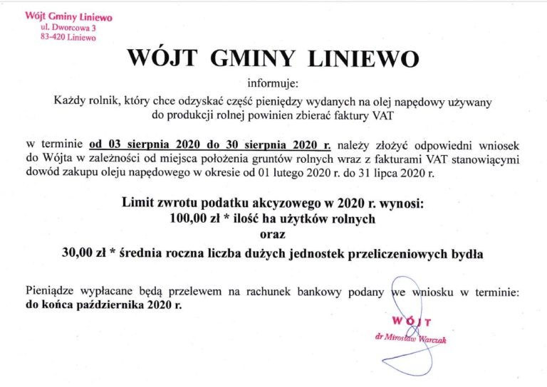 Zwrot podatku akcyzowego