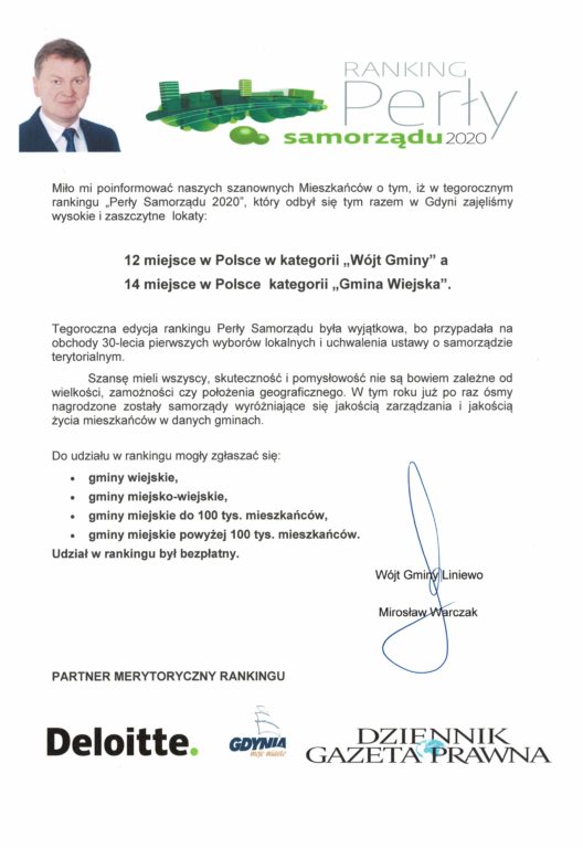 Ranking „PERŁY SAMORZĄDU 2020”