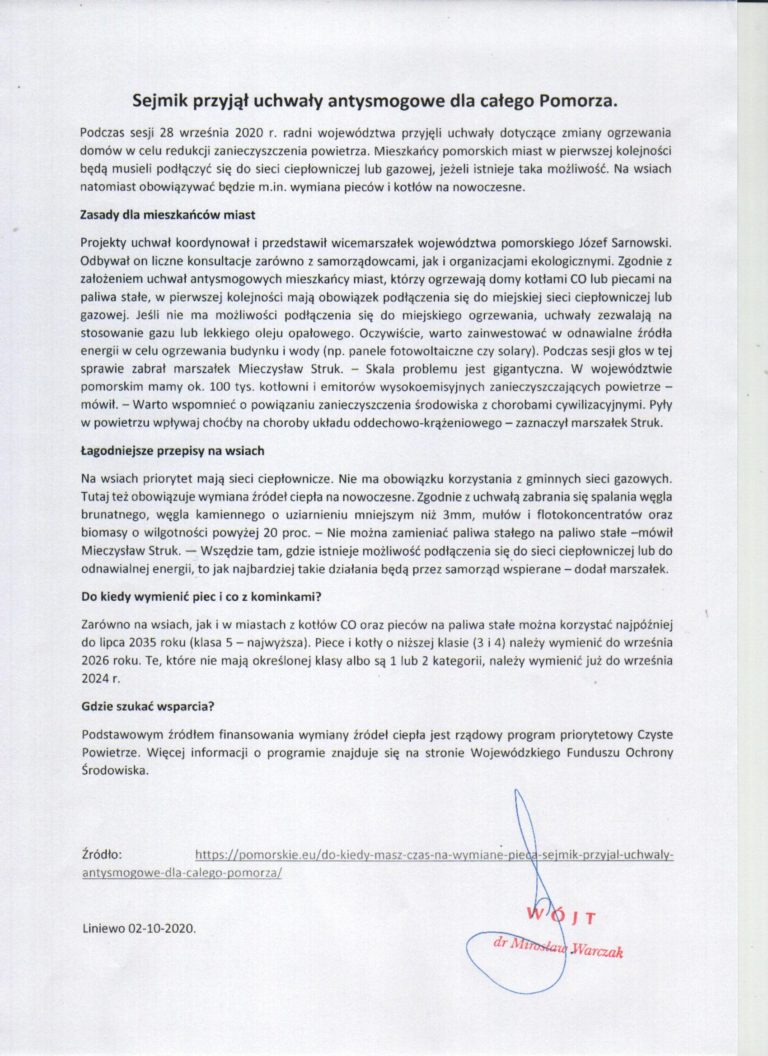 Sejmik przyjął uchwały antysmogowe dla całego Pomorza