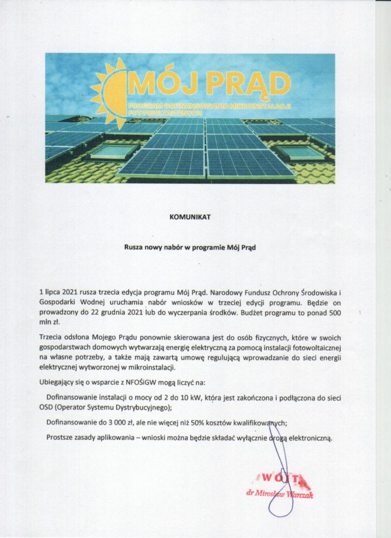 Rusza nowy nabór do programu MÓJ PRĄD