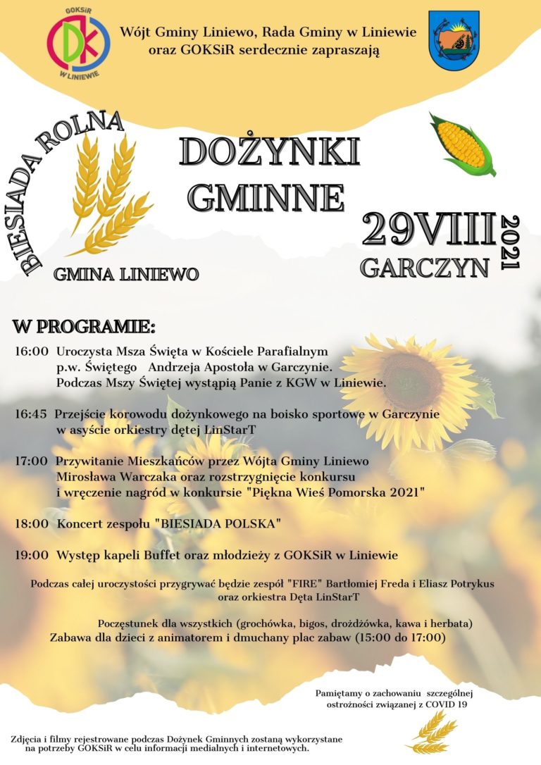 Zapraszamy na Dożynki Gminne do Garczyna