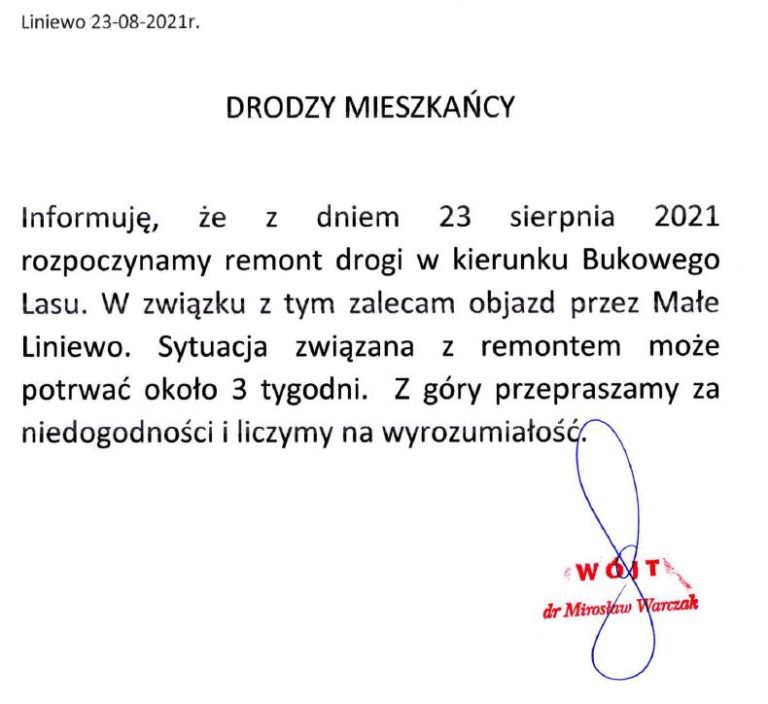 Uwaga. Roboty drogowe