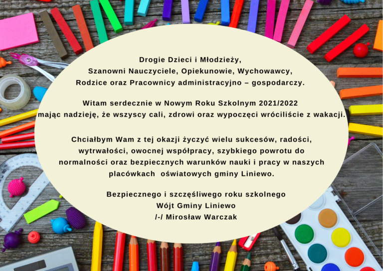 Życzenia na Nowy Rok Szkolny 2021/2022