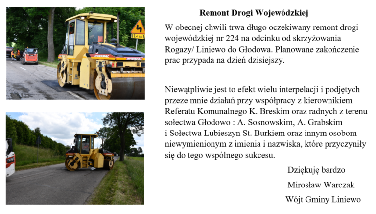 Remont drogi Wojewódzkiej
