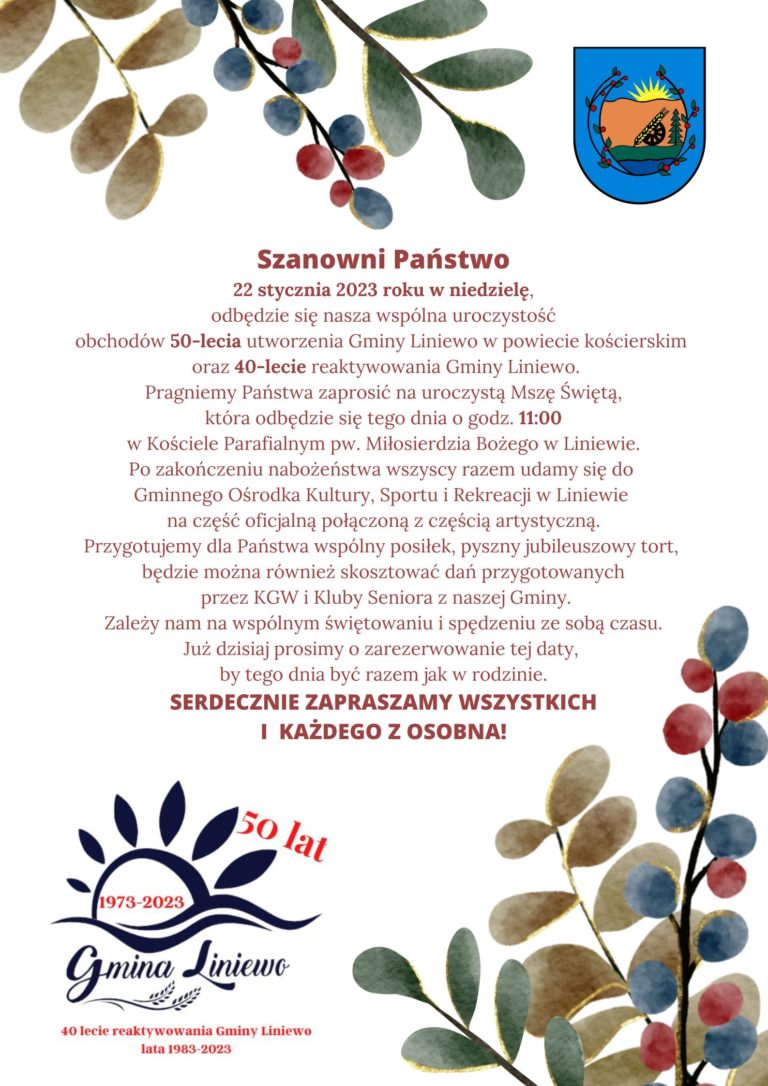 Obchody 50- lecia utworzenia Gminy Liniewo