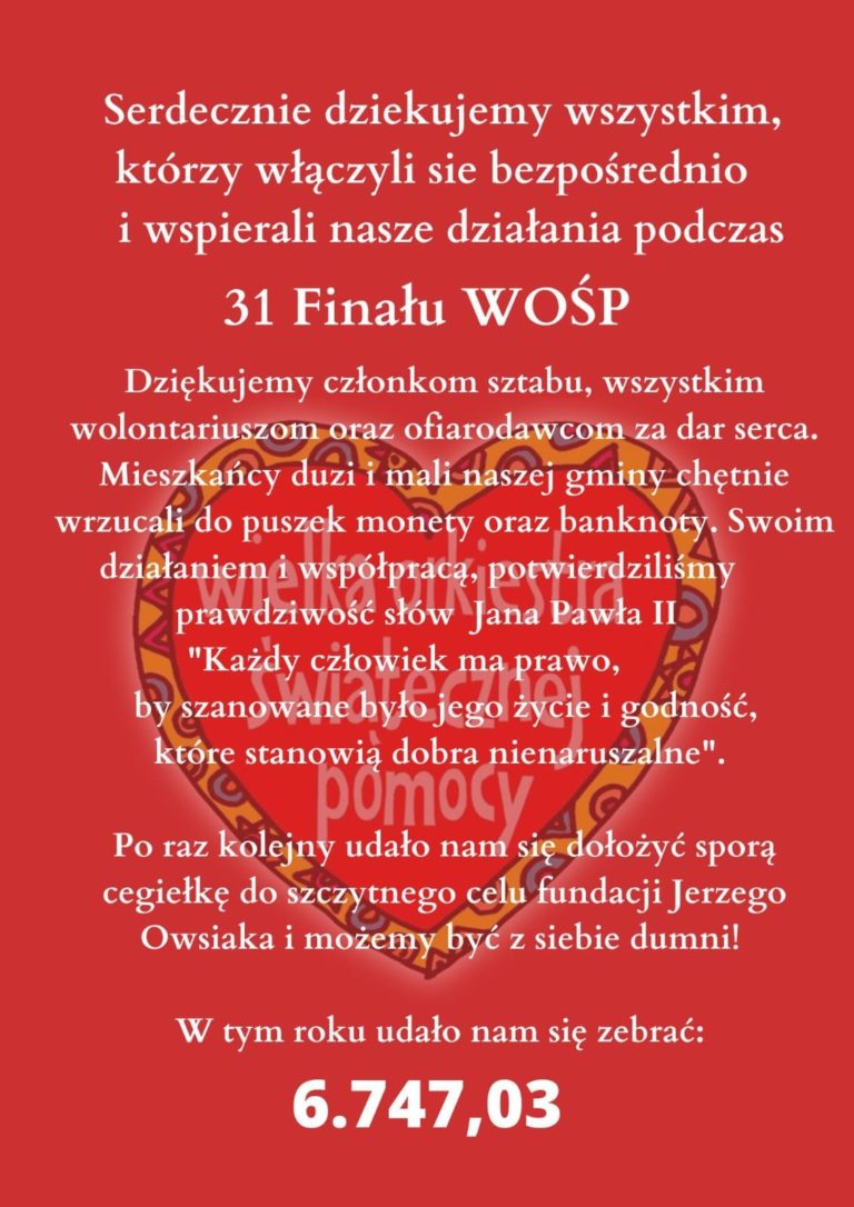 WOŚP w Gminie Liniewo