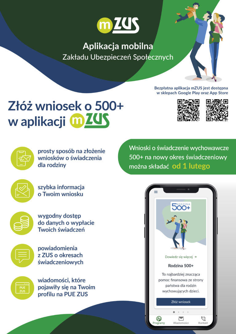 Złóż wniosek o 500 plus w aplikacji mZUS