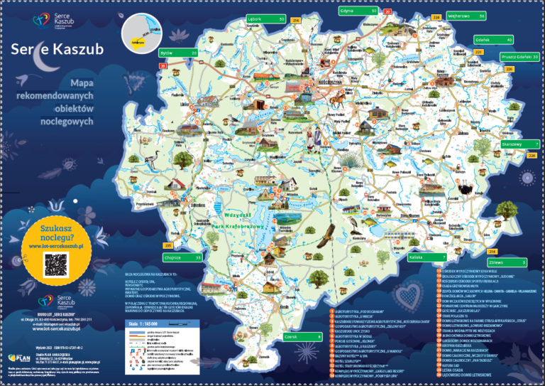 Mapa rekomendowanych obiektów noclegowych