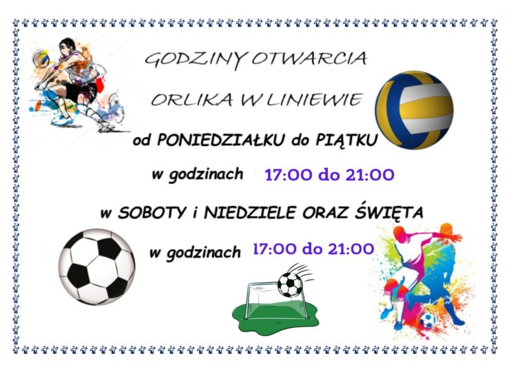 Godziny otwarcia Orlika w wakacje