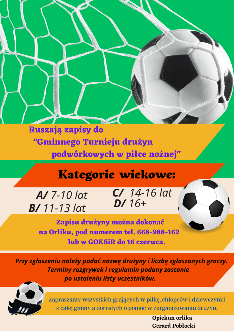 Ruszaja zapisy do „Gminnego Turnieju drużyn podwórkowych w piłce nożnej”