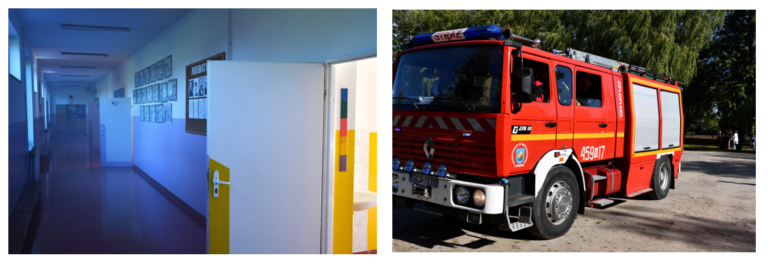 Próbna ewakuacja w Zespole Oświatowym w Liniewie