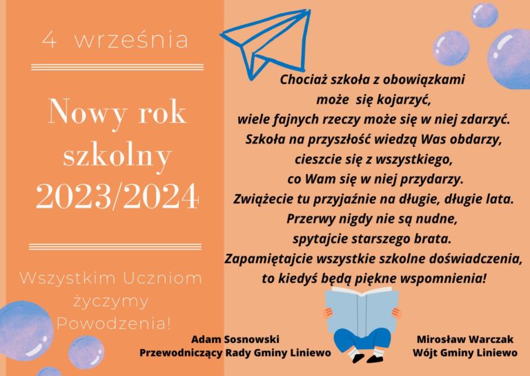 Życzenia na nowy rok szkolny