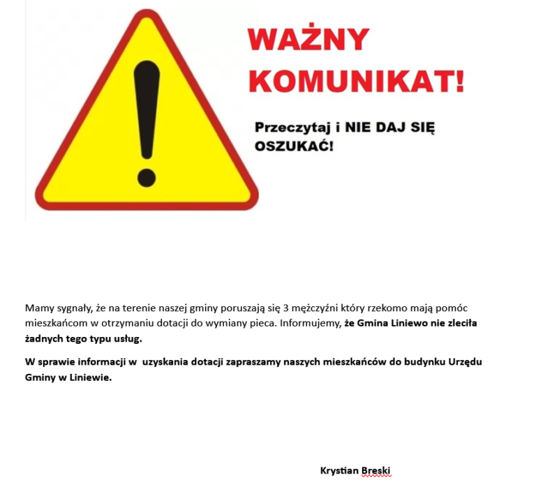 Ważny komunikat.