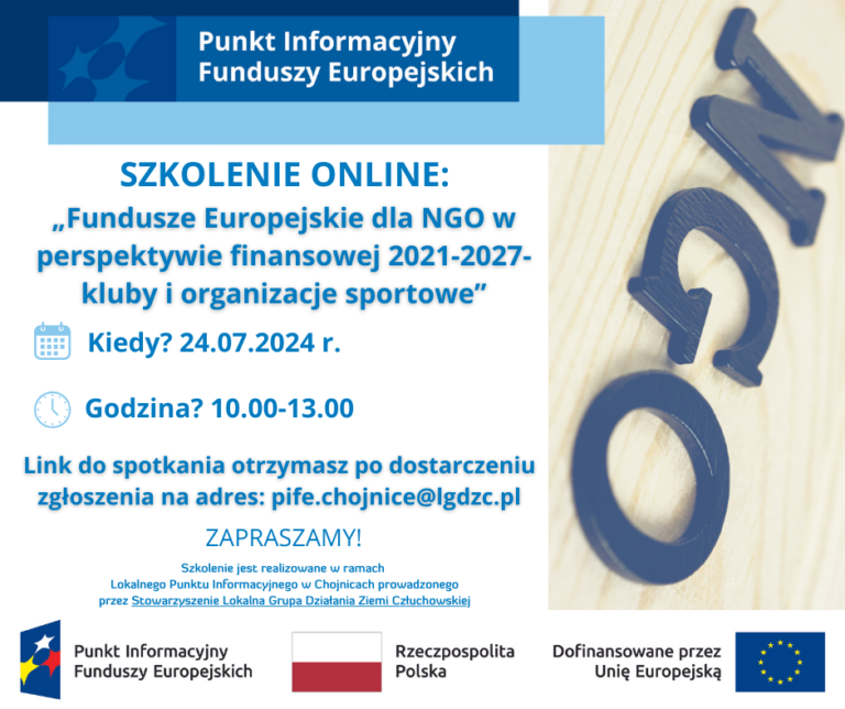 Szkolenie ONLINE Fundusze Europejskie dla NGO