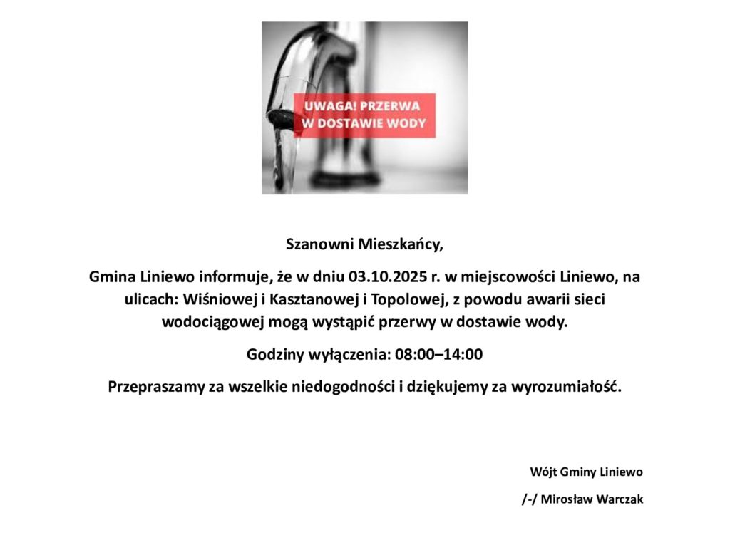 komunikat liniewo paŻdziernik