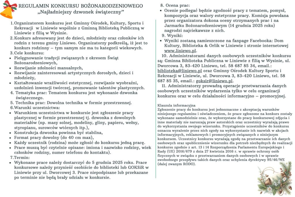 regulamin konkurs dzwonek