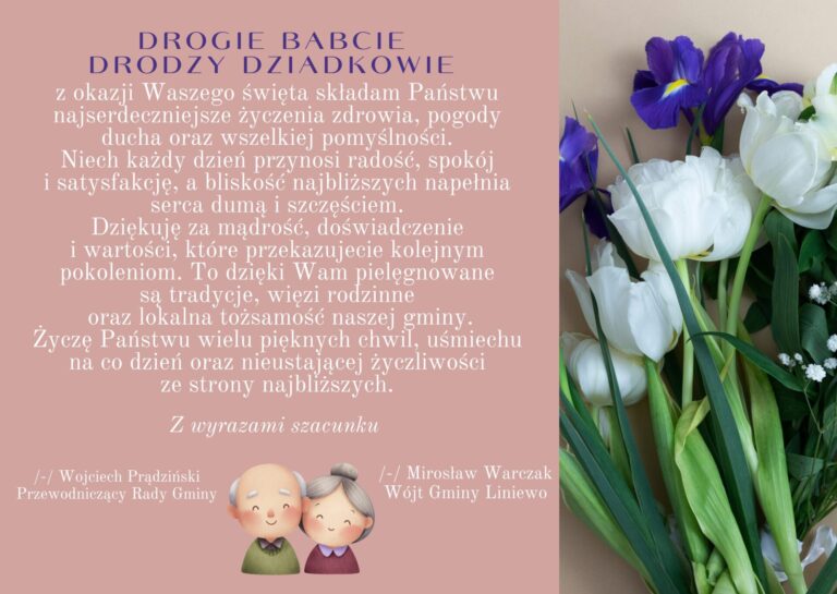 brzoskwiniowa kwiaty dzień babci kartka