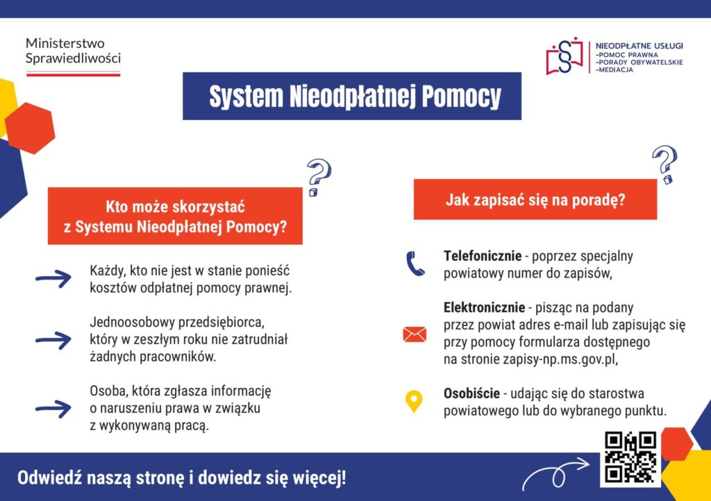 ulotka dwustronna a5 systemu nieodpłatnej pomocy obrazy 0