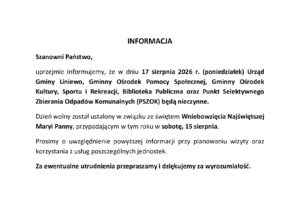 komunikt o zakmneciu