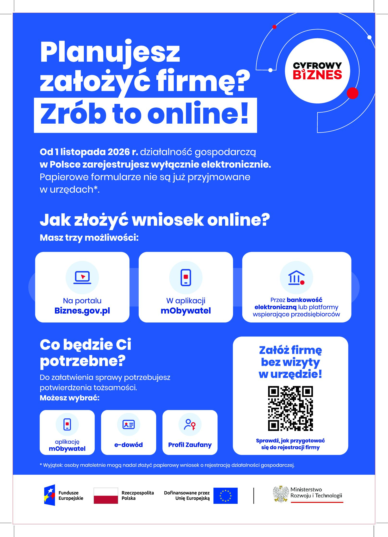 Zmiana od 1 listopada 2026r. w rejestracji działalności gospodarczej